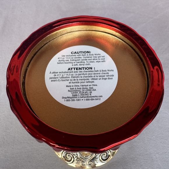 Bath & Body Works Candle Pedestal Holder Gold Chalice Blood Drip Halloween Decor - Picture 3 of 3